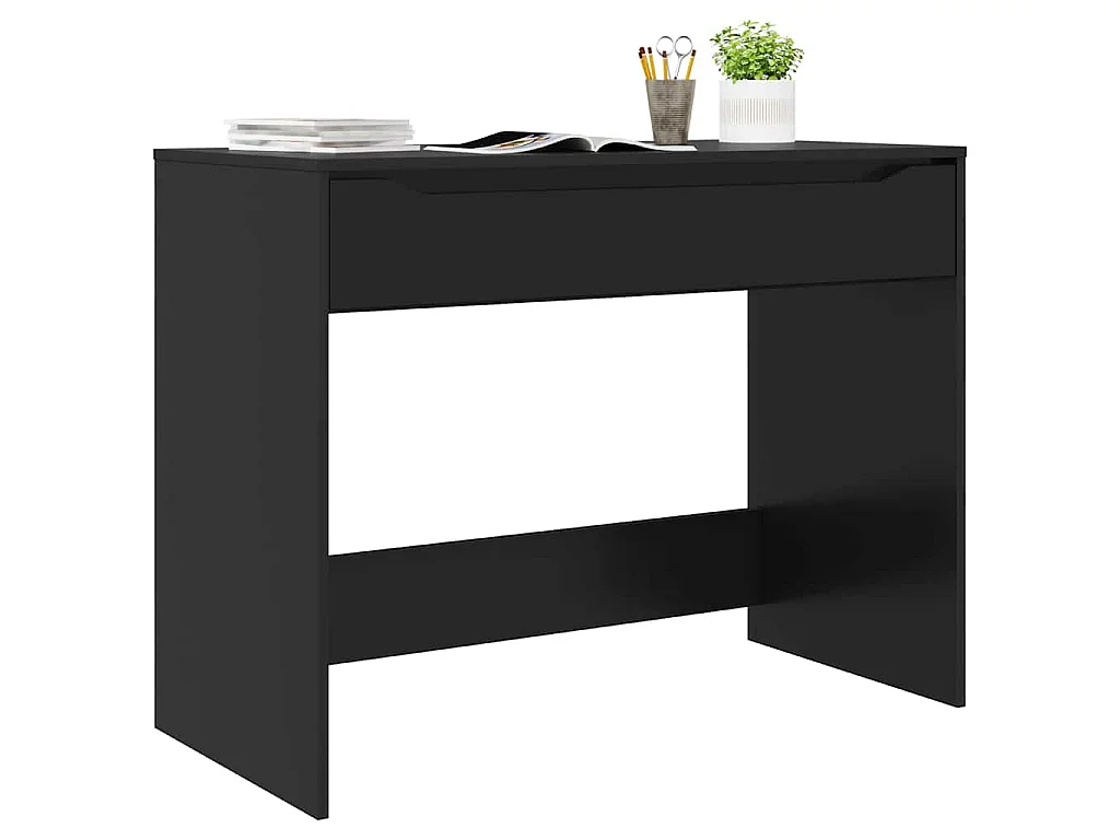 Bureau avec tiroir Noir 100 x 50 x 78 cm Bois d'ingénierie