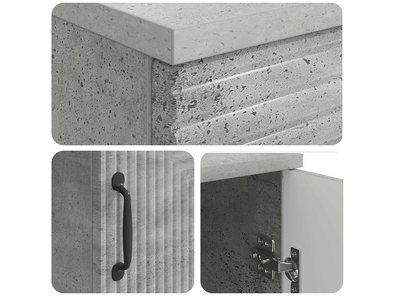 Bureau Gris béton 142,5 x 50 x 75 cm Bois d'ingénierie