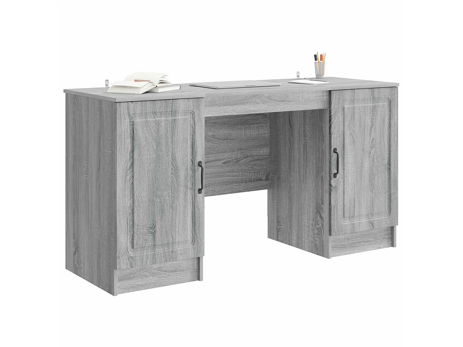 Escritorio Gris Sonoma 142,5 x 50 x 75 cm Madera de Ingeniería