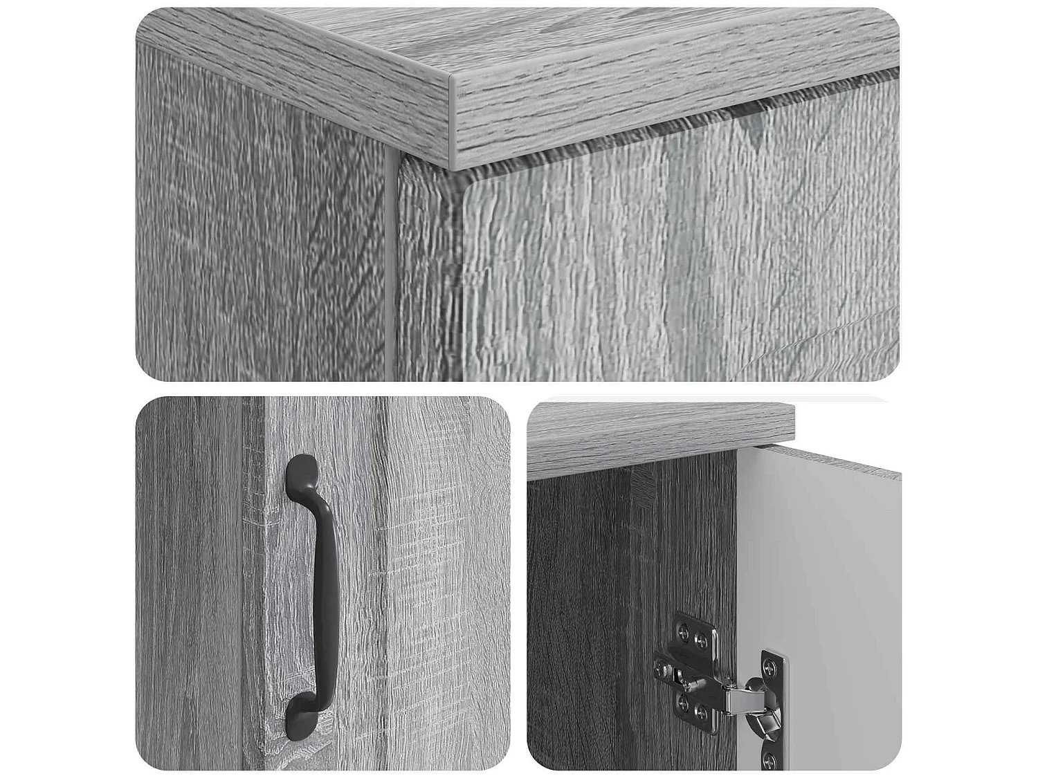 Escritorio Gris Sonoma 142,5 x 50 x 75 cm Madera de Ingeniería