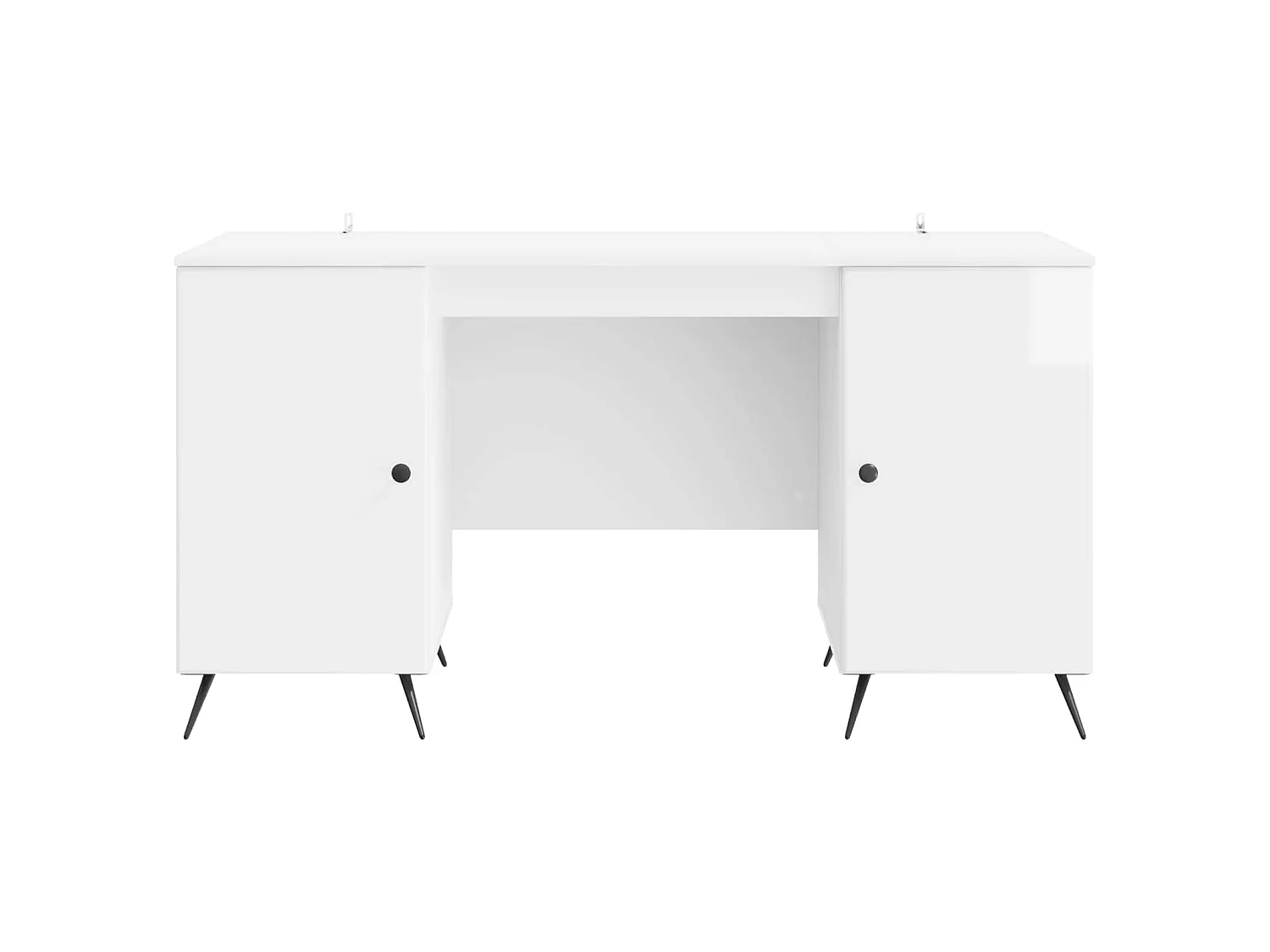 Bureau Blanc brillant 142,5 x 50 x 75 cm Bois d'ingénierie
