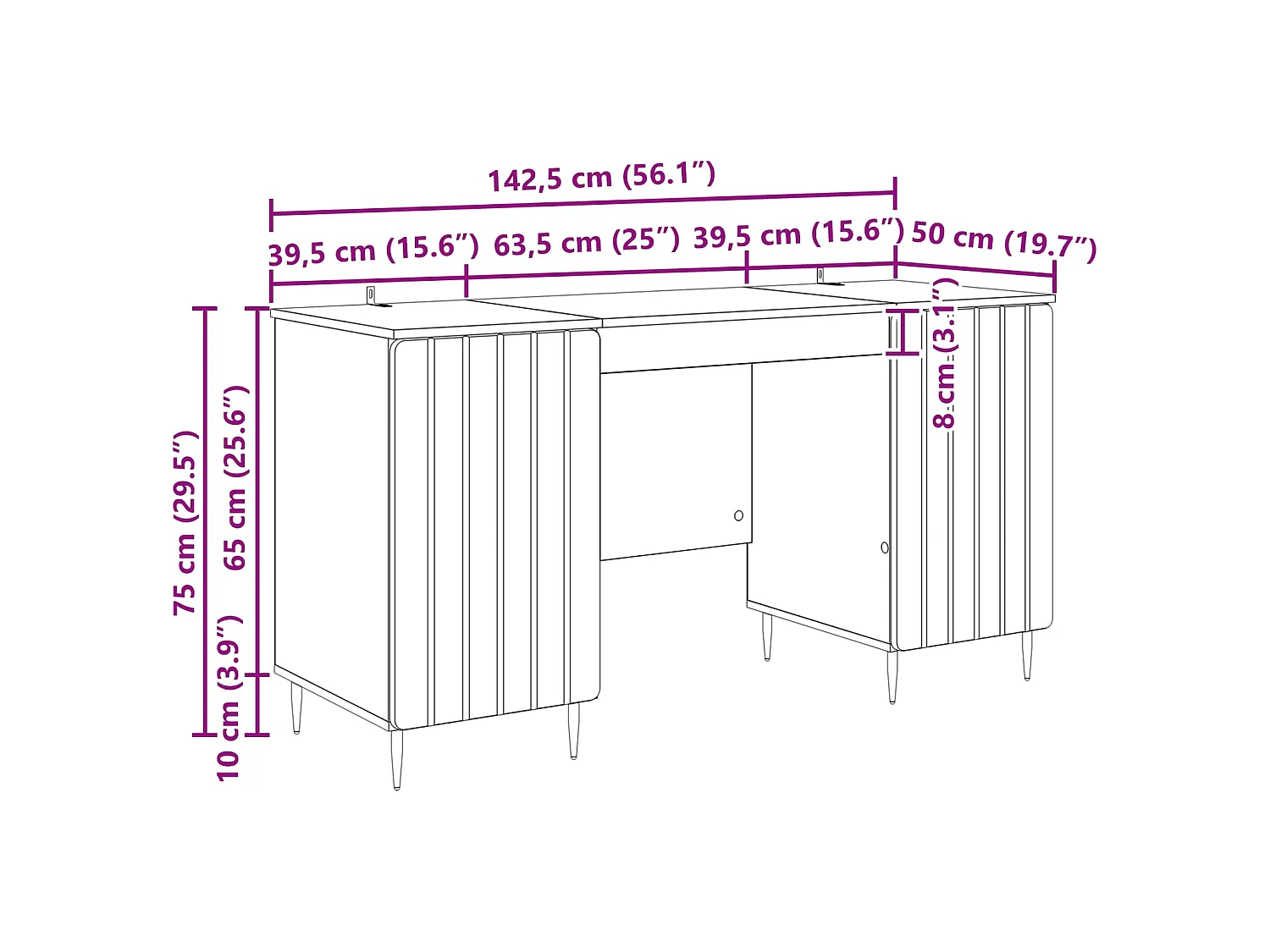 Bureau avec étagère Noir 142,5 x 50 x 75 cm Bois d'ingénierie