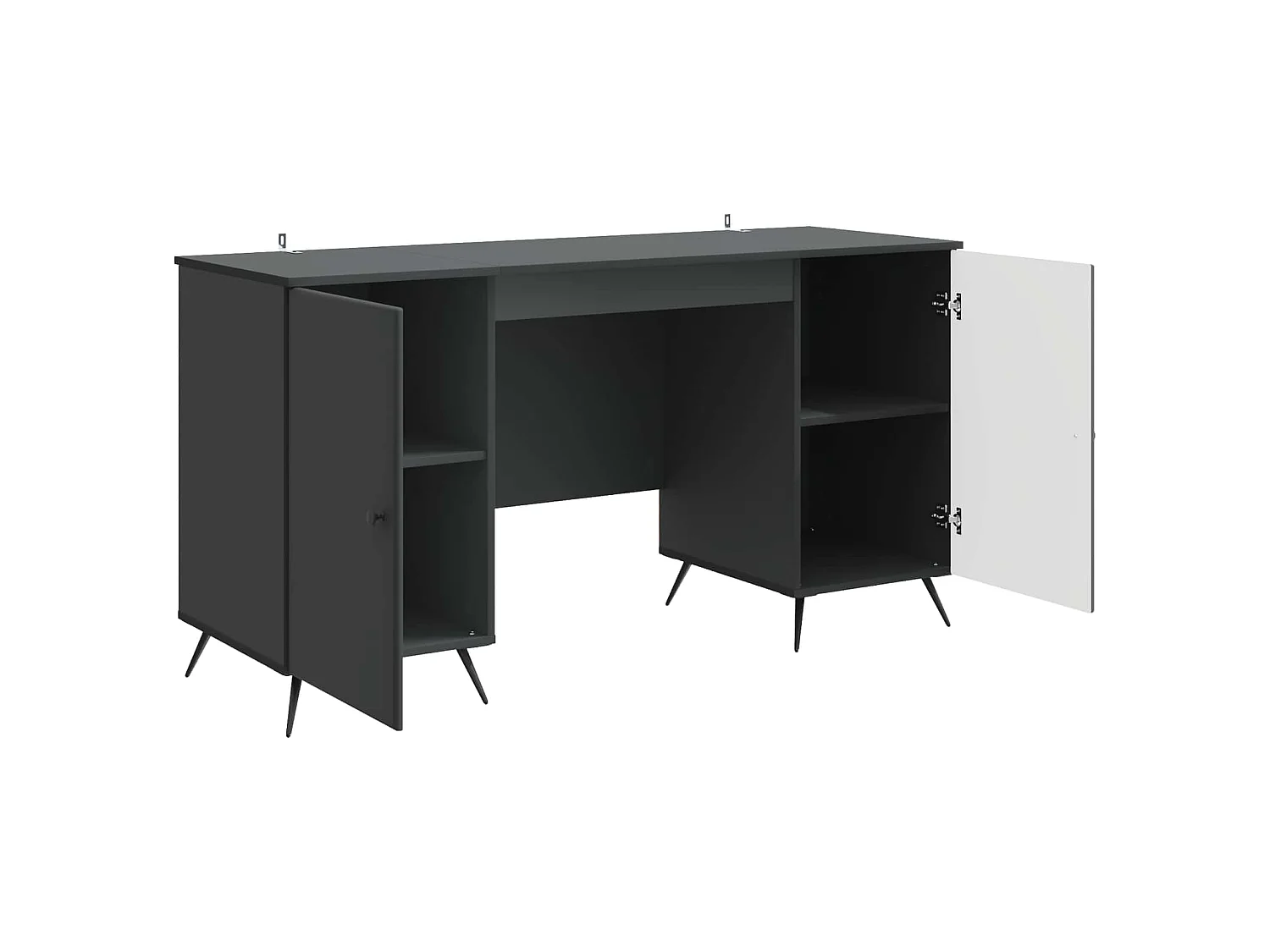 Bureau avec étagère Noir 142,5 x 50 x 75 cm Bois d'ingénierie