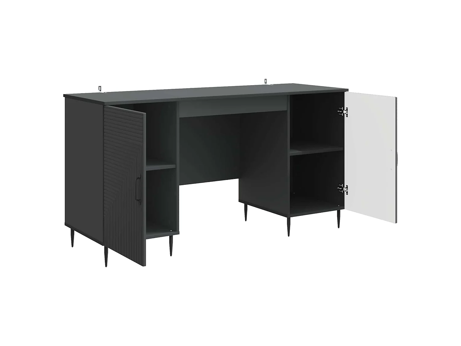 Bureau avec étagère Noir 142,5 x 50 x 75 cm Bois d'ingénierie