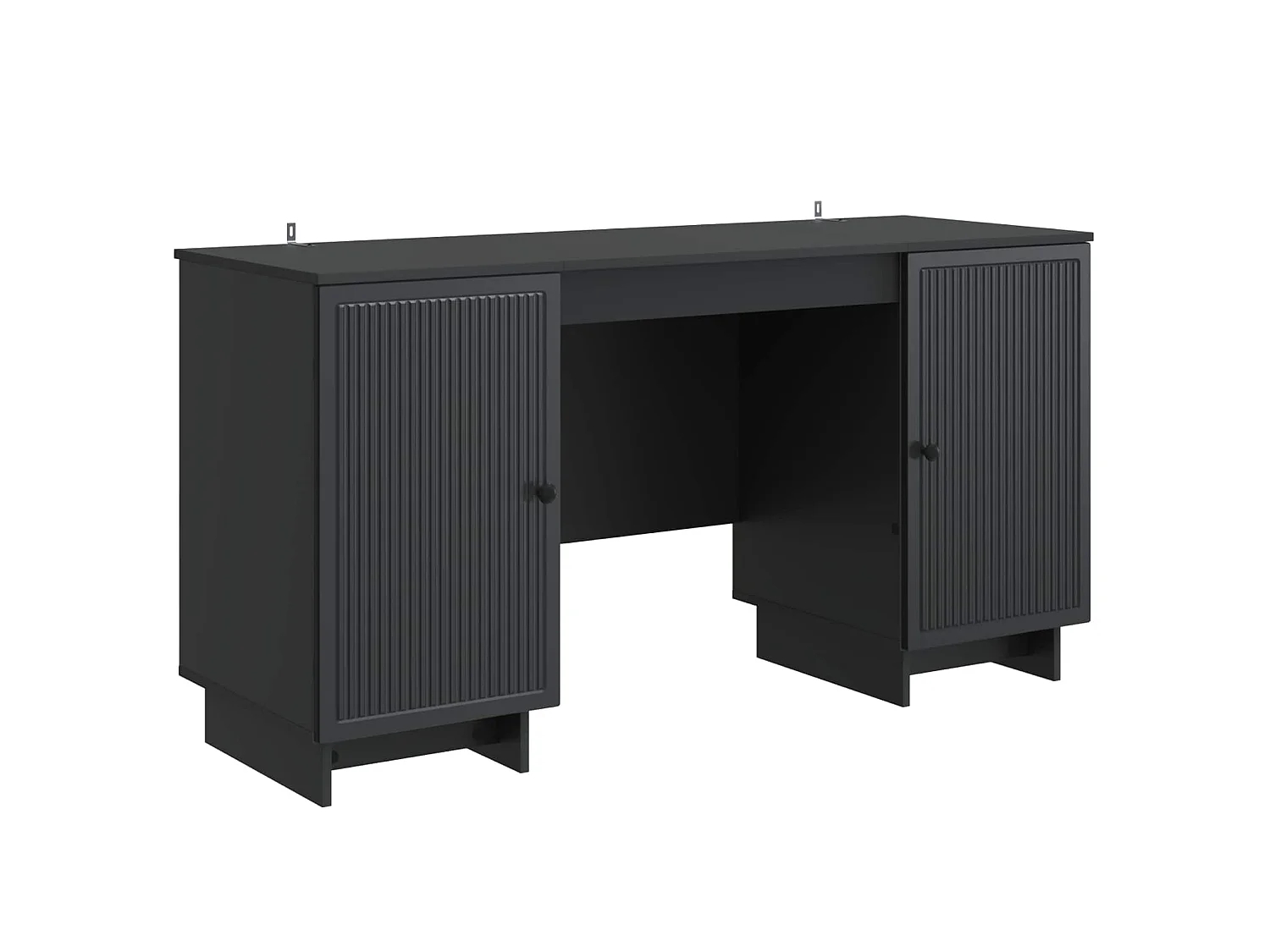 Bureau Noir Bois d'ingénierie 142,5 x 50 x 75 cm