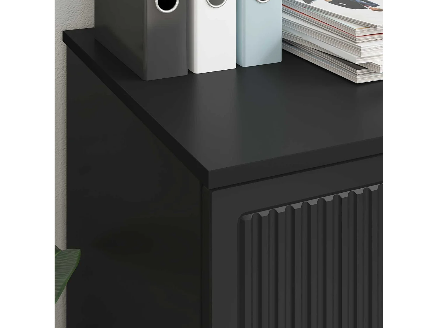 Bureau Noir Bois d'ingénierie 142,5 x 50 x 75 cm