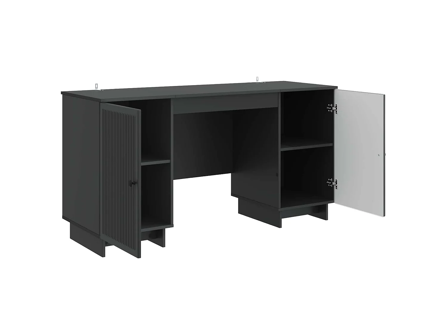 Bureau Noir Bois d'ingénierie 142,5 x 50 x 75 cm