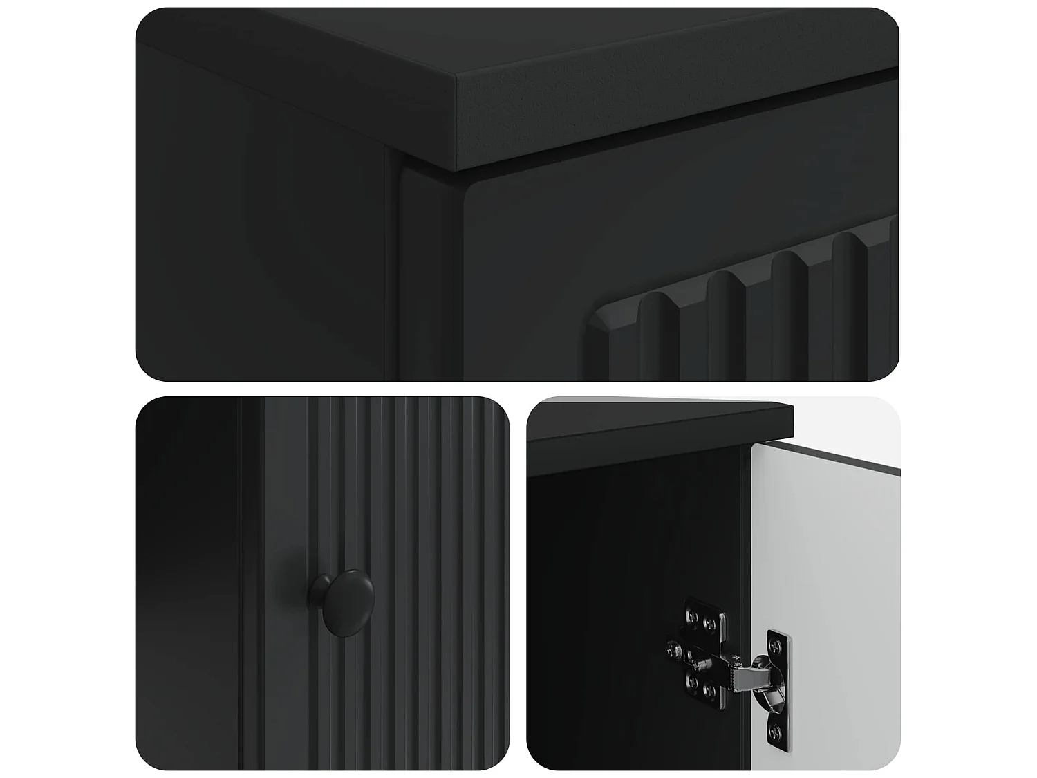 Bureau Noir Bois d'ingénierie 142,5 x 50 x 75 cm