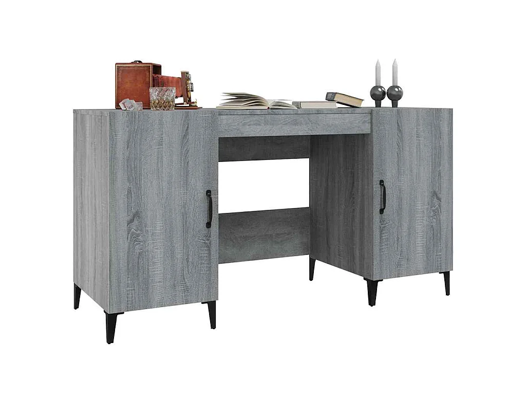 Escritorio de madera contrachapada gris Sonoma 140x50x75 cm