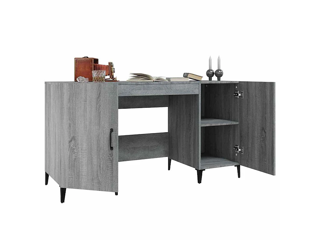 Escritorio de madera contrachapada gris Sonoma 140x50x75 cm