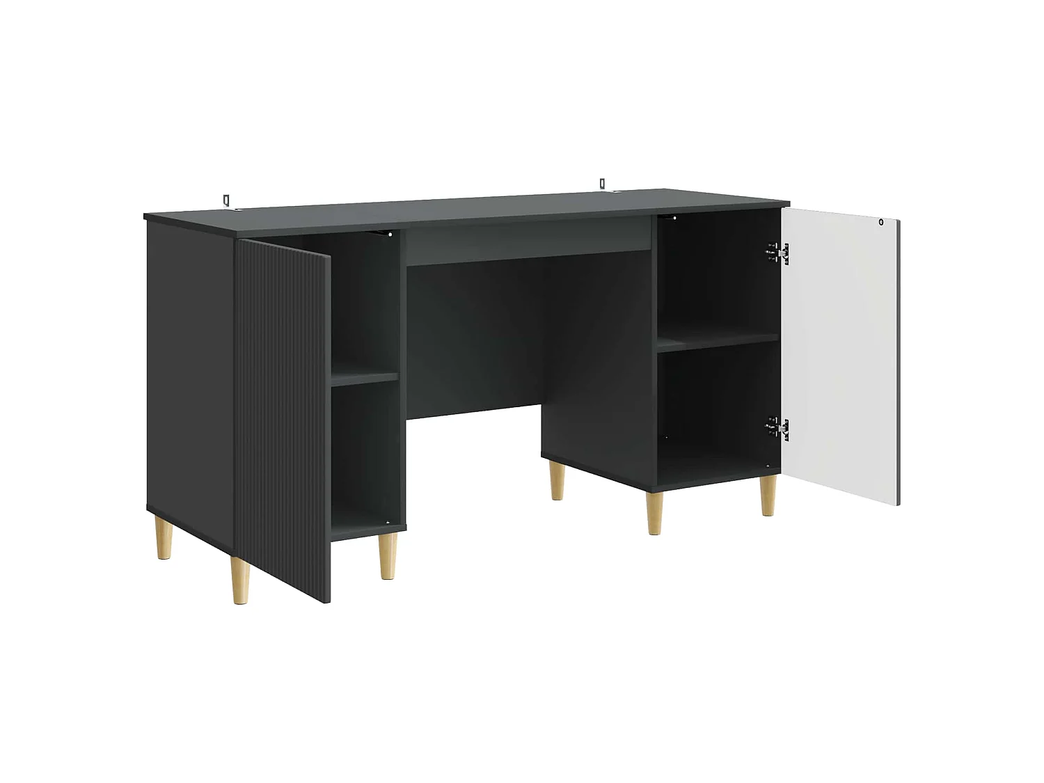 Bureau avec étagère Noir 142,5 x 50 x 75 cm Bois d'ingénierie