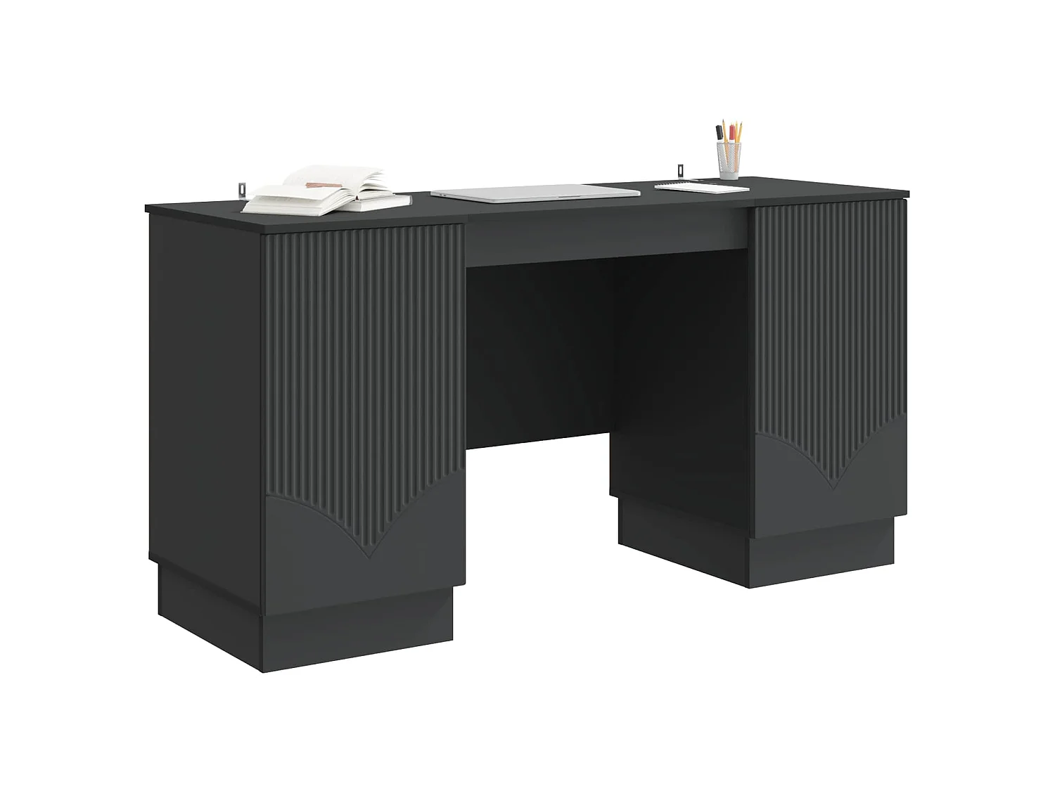 Bureau avec étagère Noir 142,5 x 50 x 75 cm Bois d'ingénierie