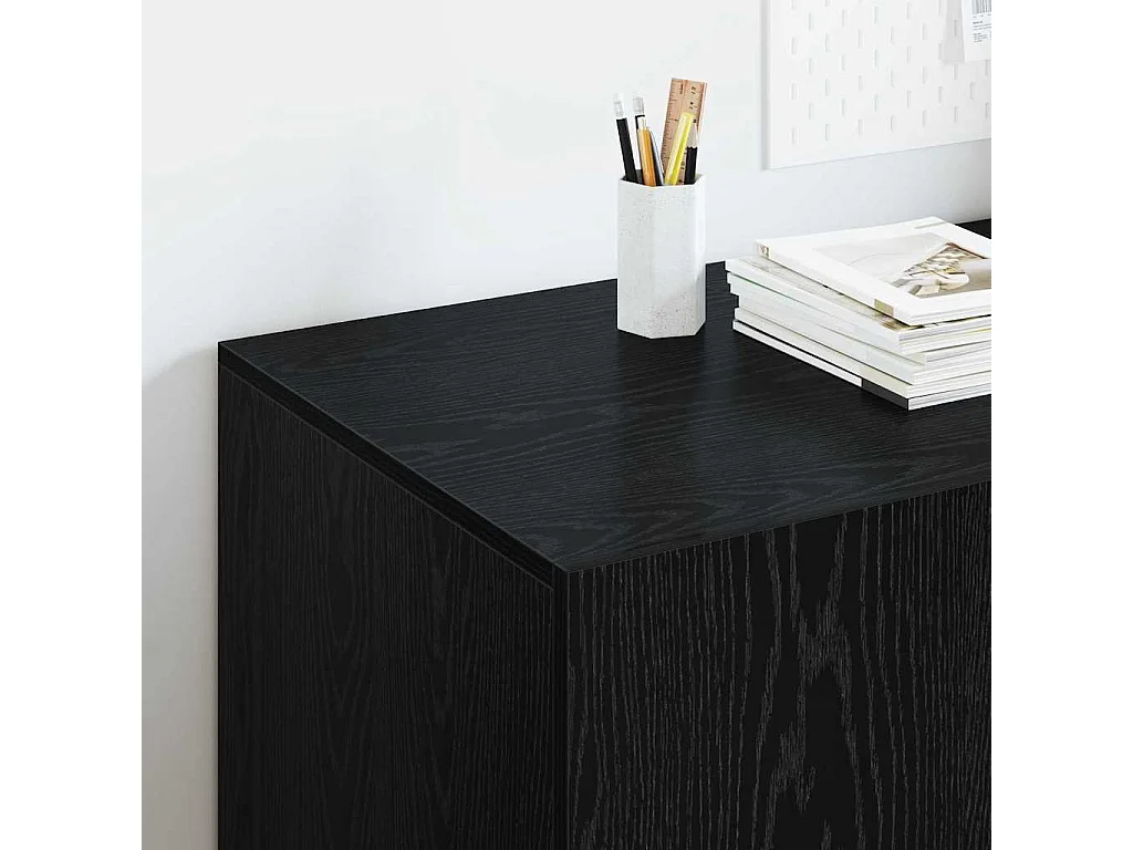 Bureau avec porte Chêne noir 140 x 50 x 75 cm Bois d'ingénierie