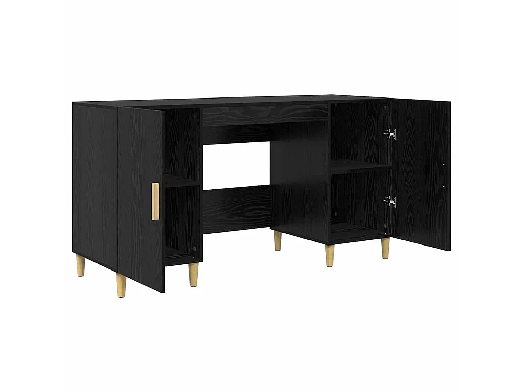 Bureau avec porte Chêne noir 140 x 50 x 75 cm Bois d'ingénierie