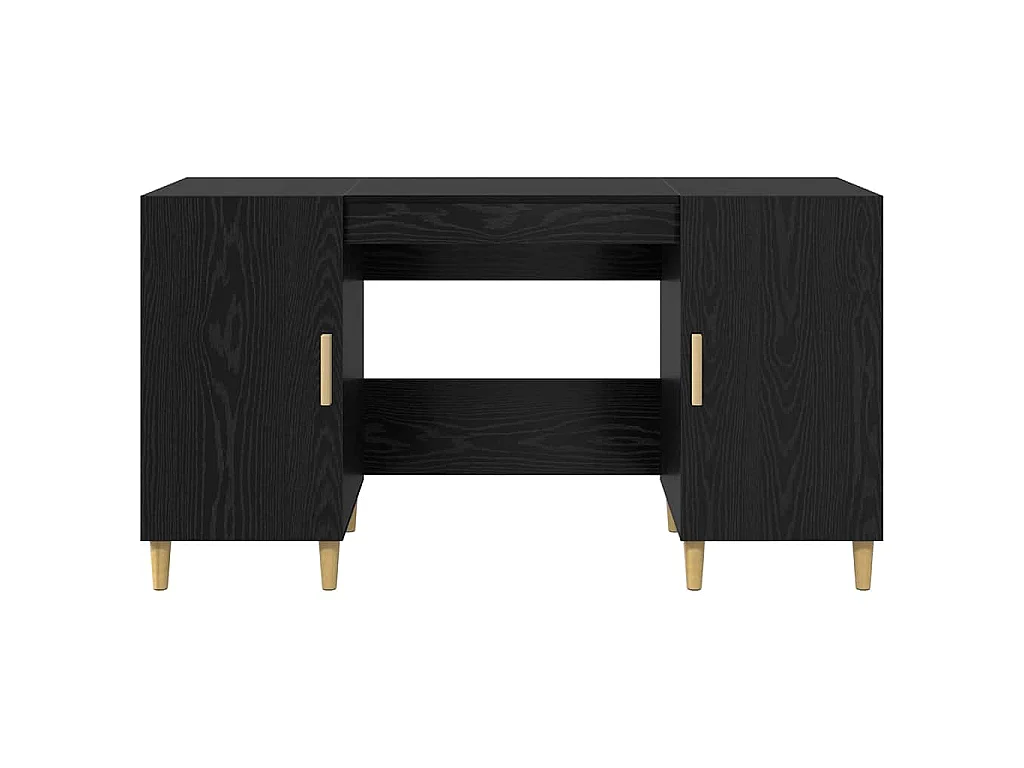 Bureau avec porte Chêne noir 140 x 50 x 75 cm Bois d'ingénierie