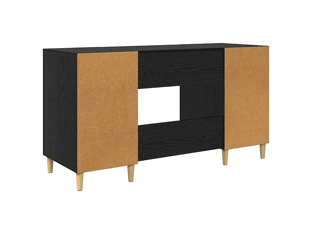 Bureau avec porte Chêne noir 140 x 50 x 75 cm Bois d'ingénierie