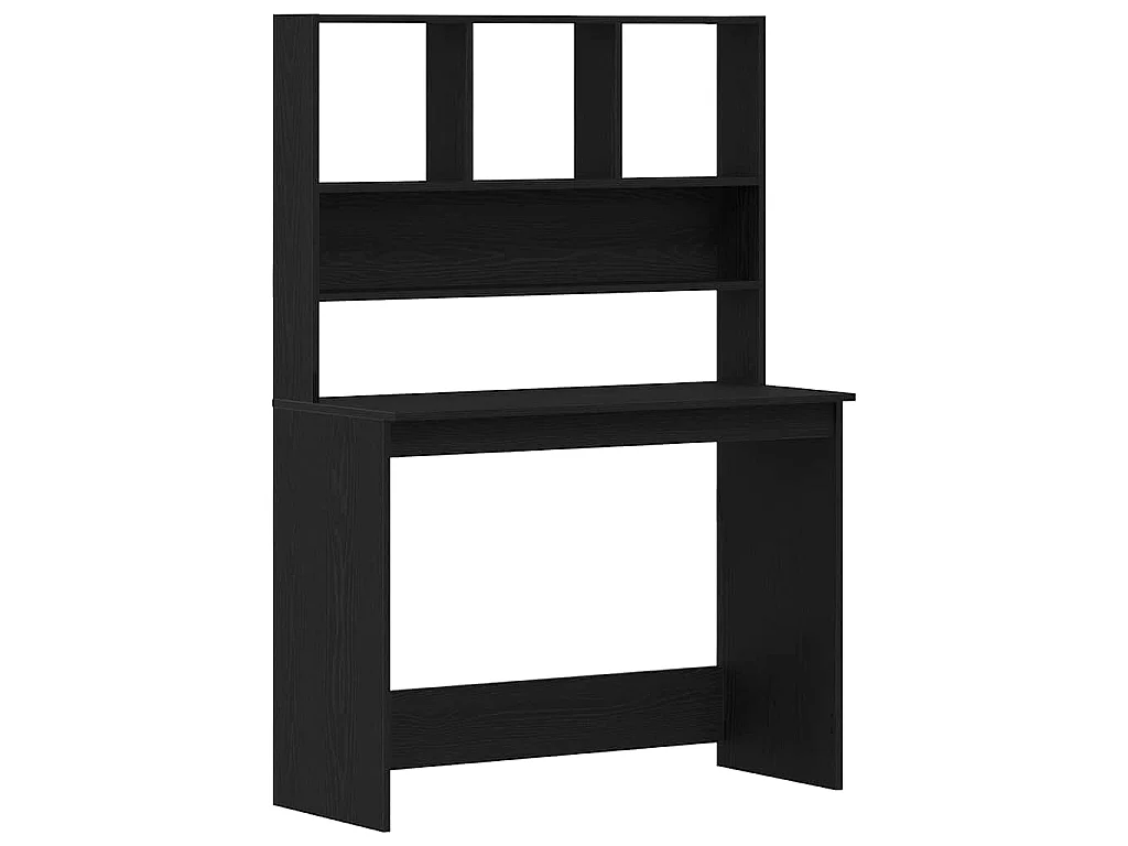 Bureau avec étagères en chêne noir 102 x 45 x 148 cm bois d'ingénierie