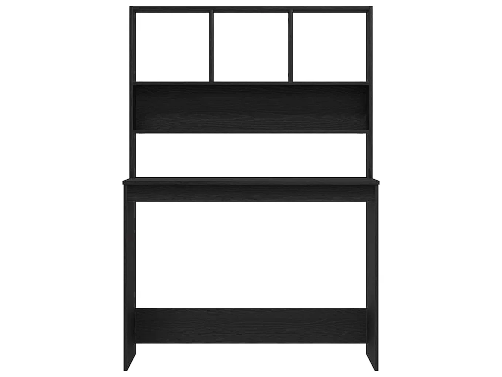 Bureau avec étagères en chêne noir 102 x 45 x 148 cm bois d'ingénierie