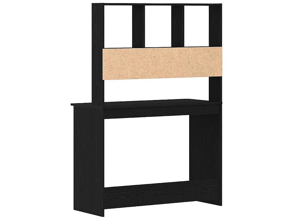 Bureau avec étagères en chêne noir 102 x 45 x 148 cm bois d'ingénierie