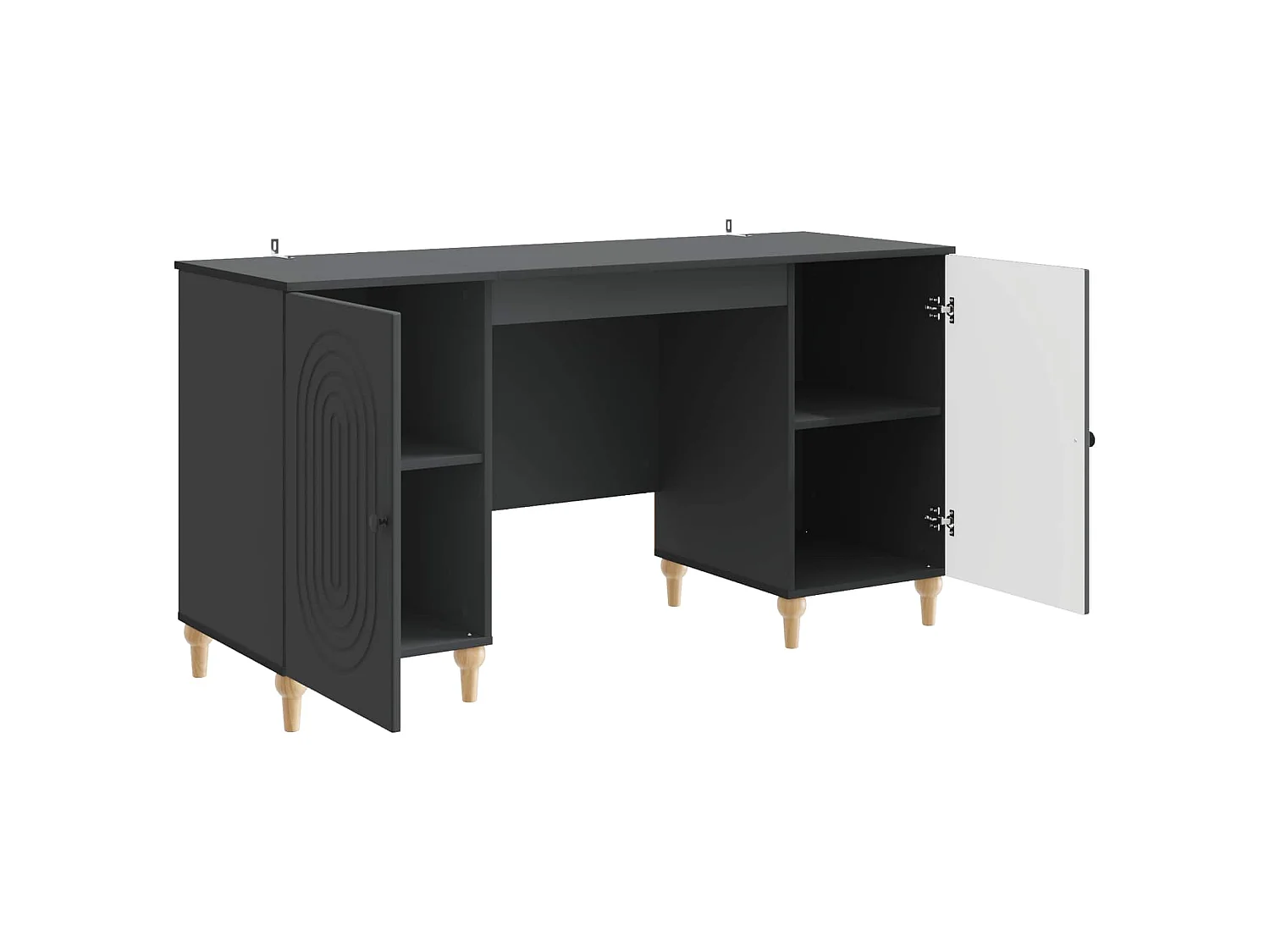 Bureau avec étagère Noir 142,5 x 50 x 75 cm Bois d'ingénierie