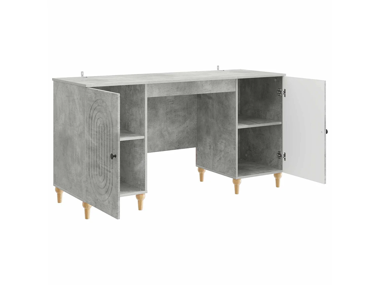 Bureau Gris béton 142,5 x 50 x 75 cm Bois d'ingénierie