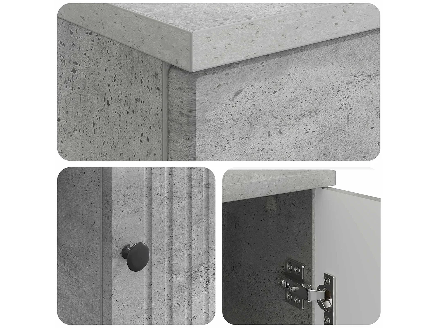 Bureau Gris béton 142,5 x 50 x 75 cm Bois d'ingénierie