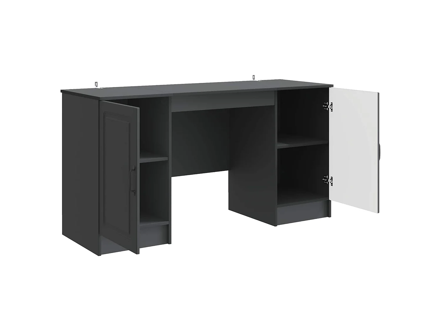 Bureau avec étagère Noir 142,5 x 50 x 75 cm Bois d'ingénierie