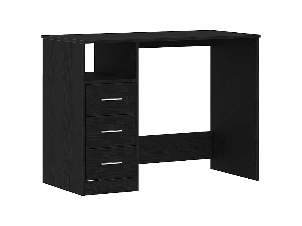 Bureau avec tiroirs en chêne noir 102 x 50 x 76 cm bois d'ingénierie