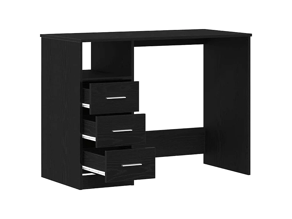 Bureau avec tiroirs en chêne noir 102 x 50 x 76 cm bois d'ingénierie