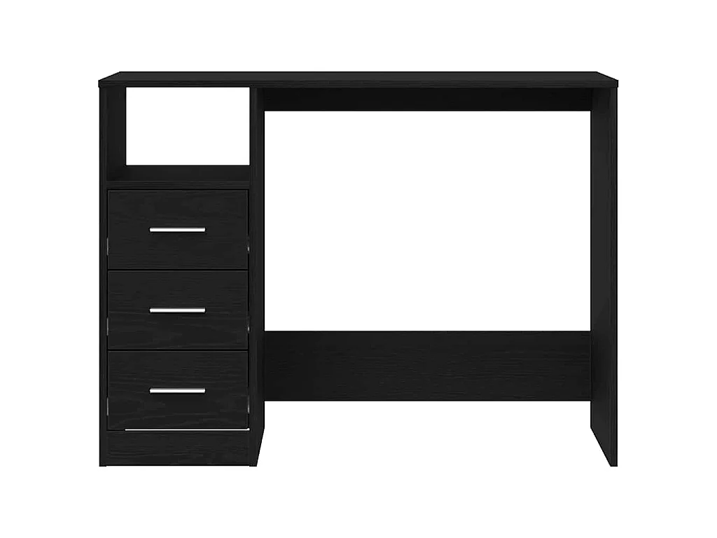 Bureau avec tiroirs en chêne noir 102 x 50 x 76 cm bois d'ingénierie