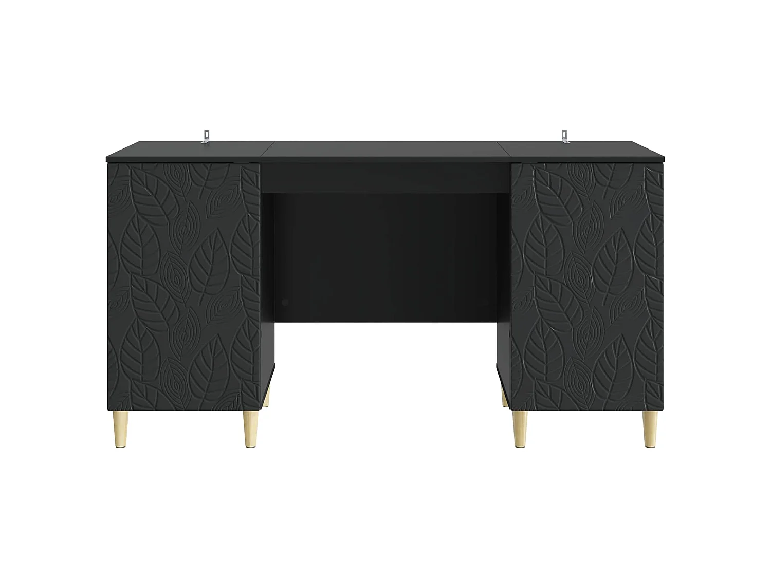 Bureau Noir Bois d'ingénierie 142,5 x 50 x 75 cm