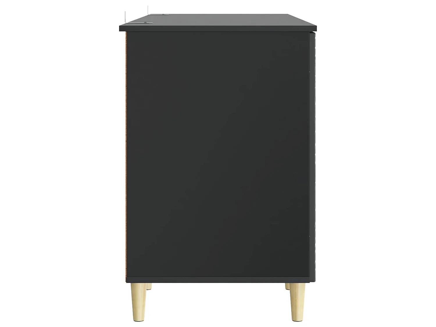 Bureau Noir Bois d'ingénierie 142,5 x 50 x 75 cm