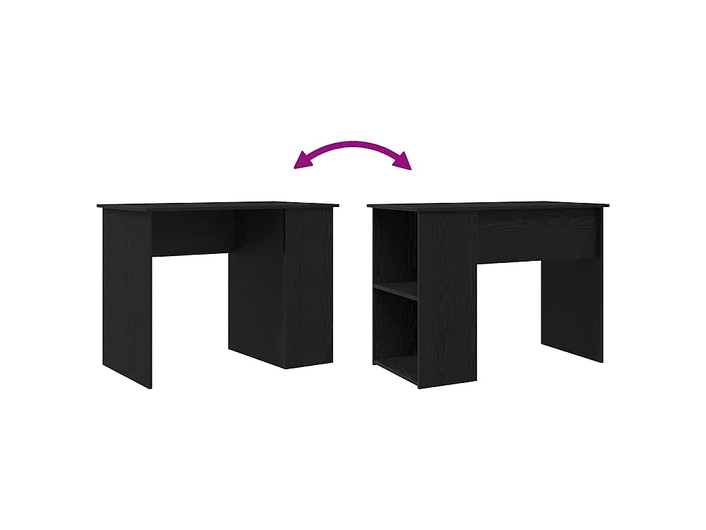 Bureau en chêne noir 100x55x75 cm bois d'ingénierie