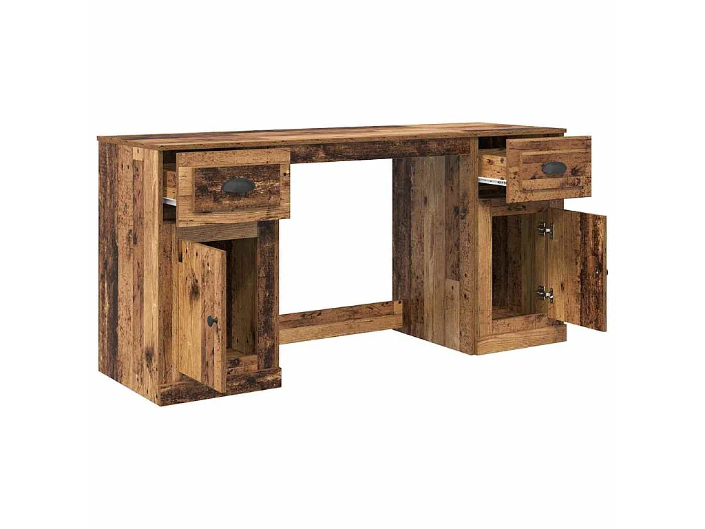 Bureau avec armoire avec tiroir Bois Ancien 154,5 x 50 x 75 cm