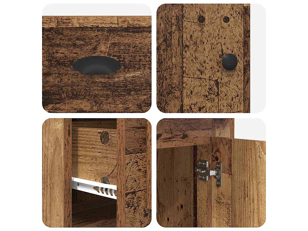 Bureau avec armoire avec tiroir Bois Ancien 154,5 x 50 x 75 cm