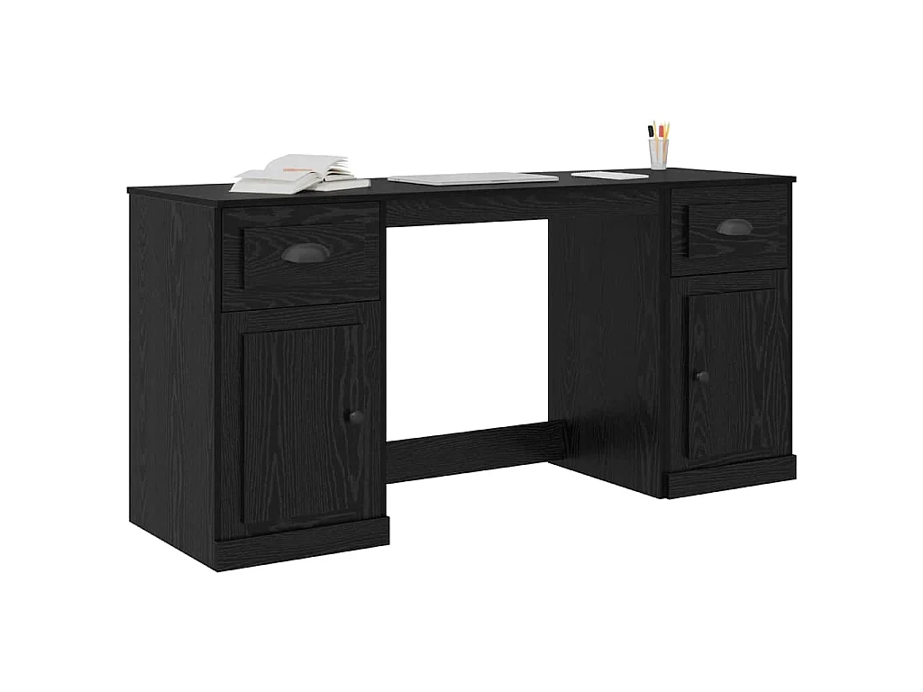 Bureau avec armoire avec tiroir Chêne noir 154,5 x 50 x 75 cm