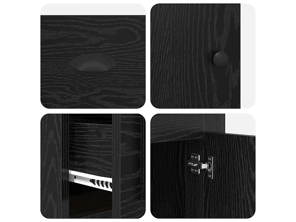 Bureau avec armoire avec tiroir Chêne noir 154,5 x 50 x 75 cm