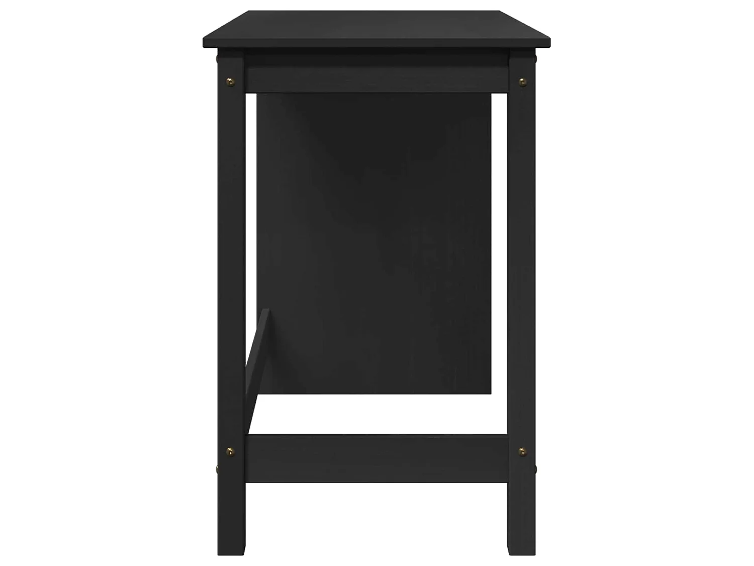 Bureau Noir 112 x 50 x 75 cm Bois de Pin Massif