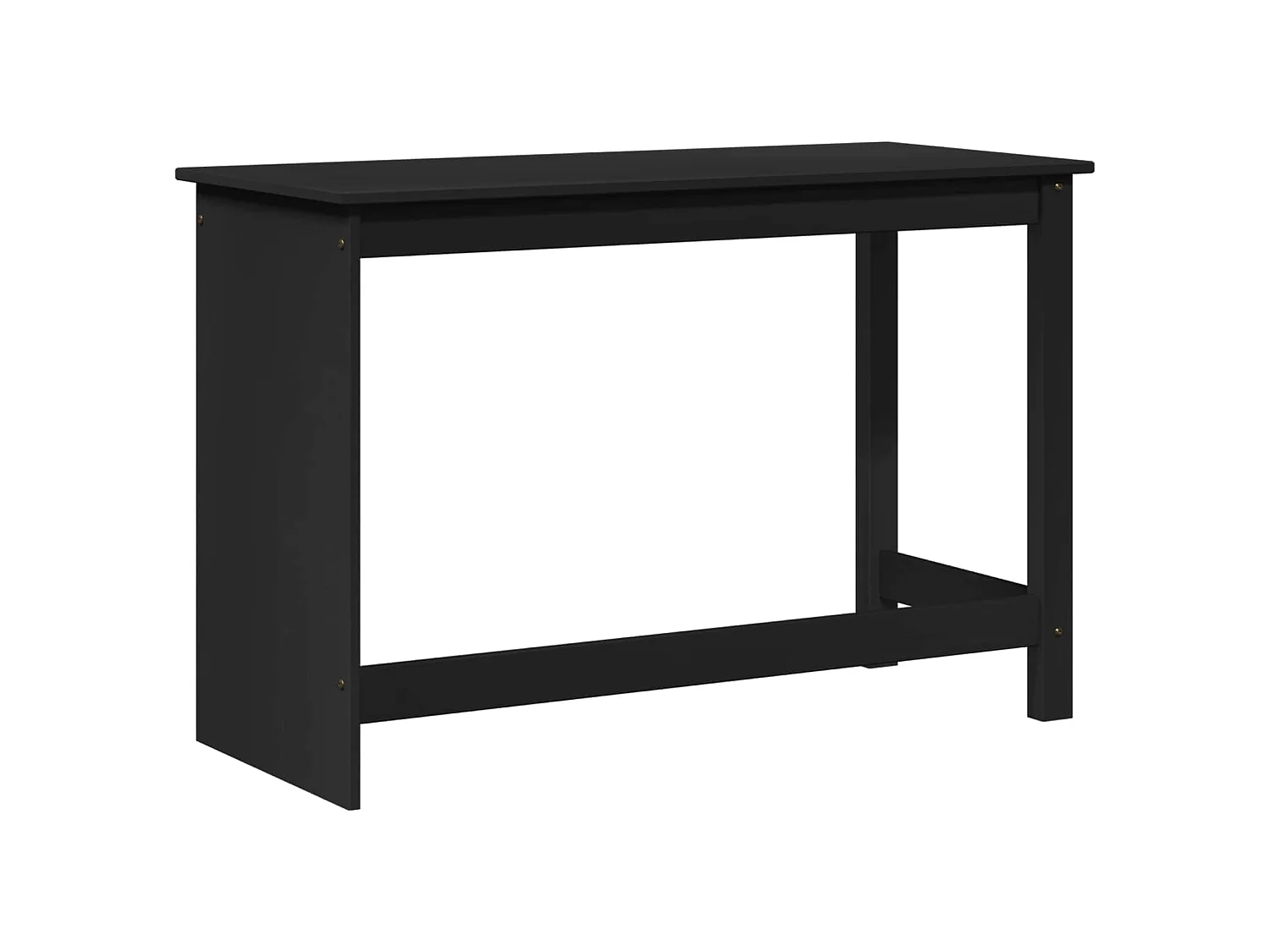 Bureau Noir 112 x 50 x 75 cm Bois de Pin Massif