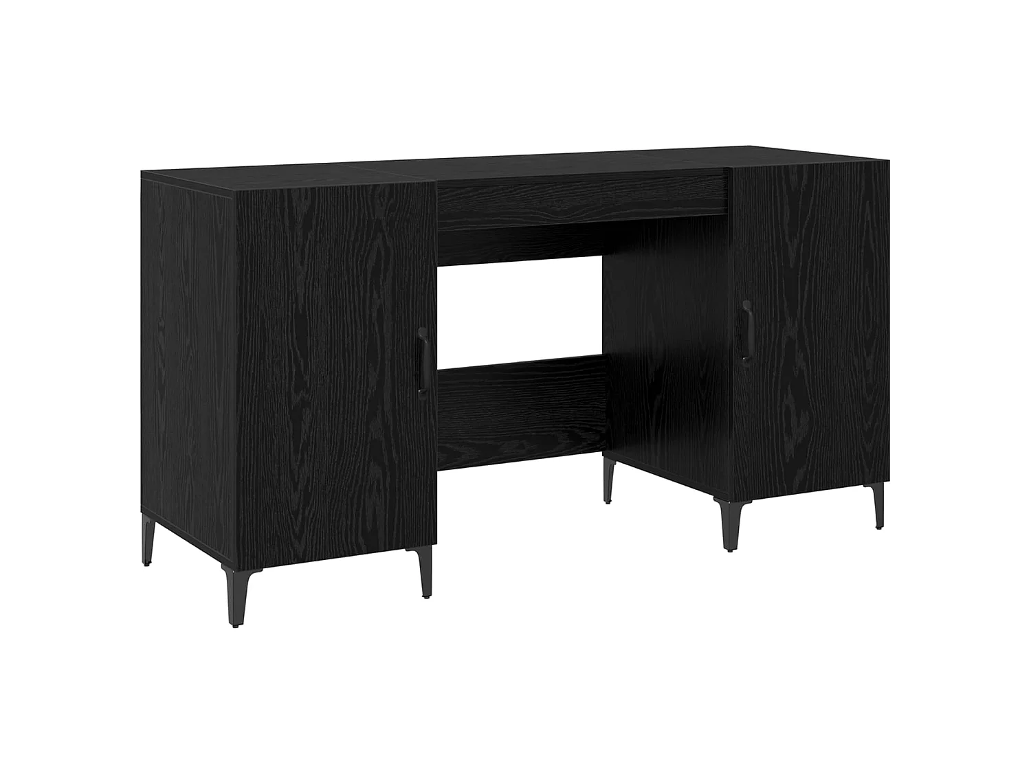 Bureau avec porte Chêne noir 140 x 50 x 75 cm Bois d'ingénierie