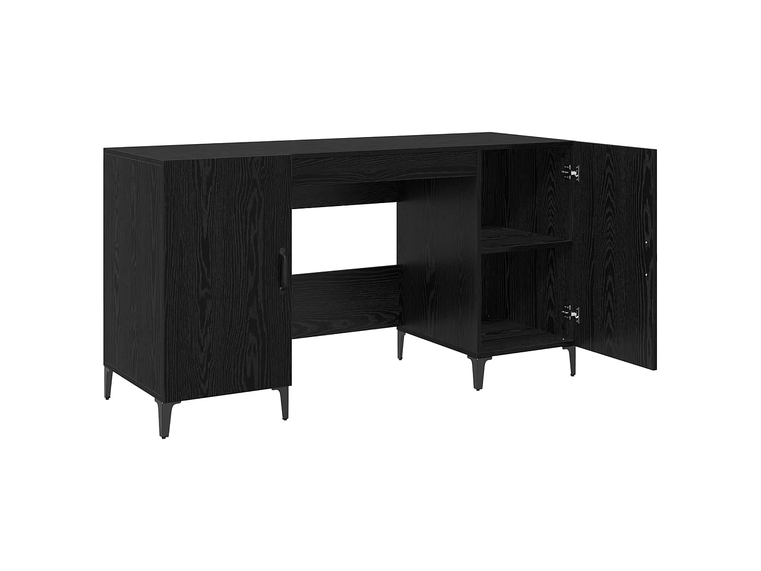 Bureau avec porte Chêne noir 140 x 50 x 75 cm Bois d'ingénierie