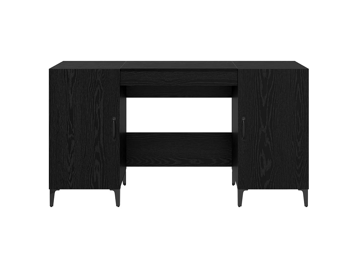 Bureau avec porte Chêne noir 140 x 50 x 75 cm Bois d'ingénierie