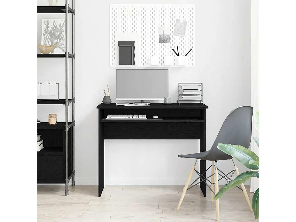 Bureau en chêne noir 90x50x74 cm bois d'ingénierie
