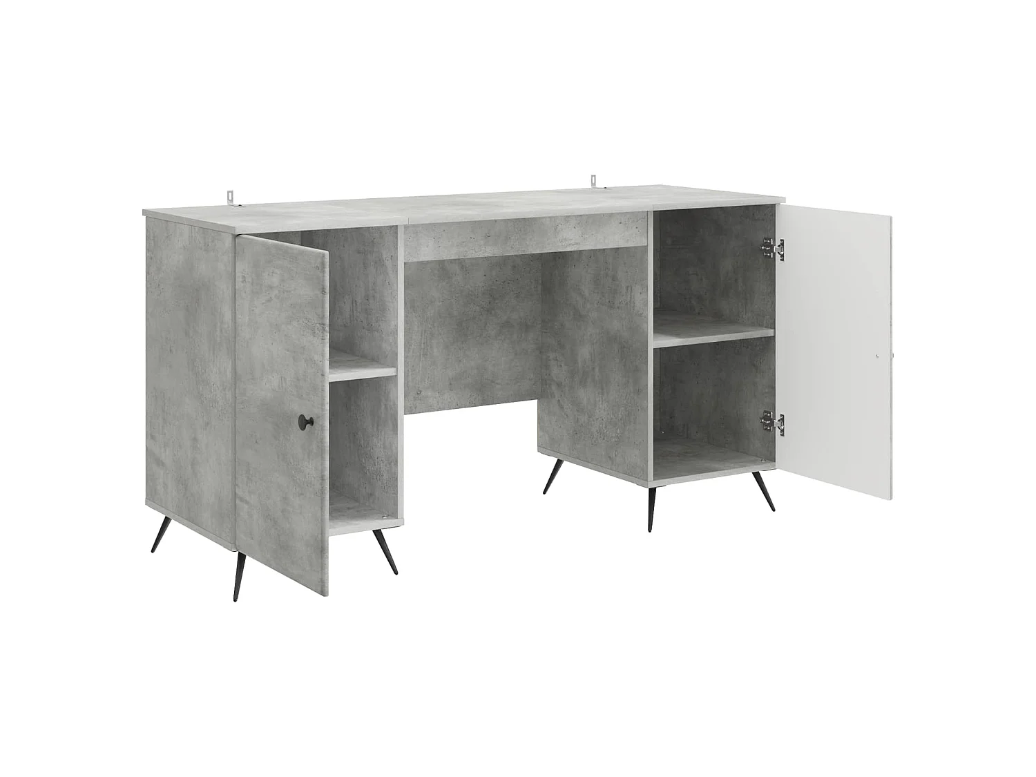 Bureau Gris béton 142,5 x 50 x 75 cm Bois d'ingénierie