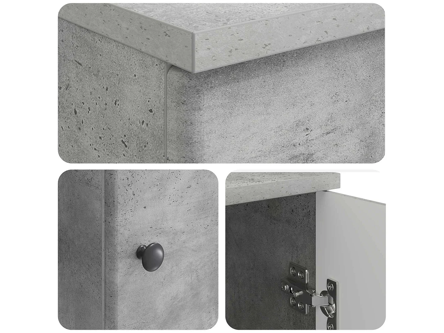 Bureau Gris béton 142,5 x 50 x 75 cm Bois d'ingénierie