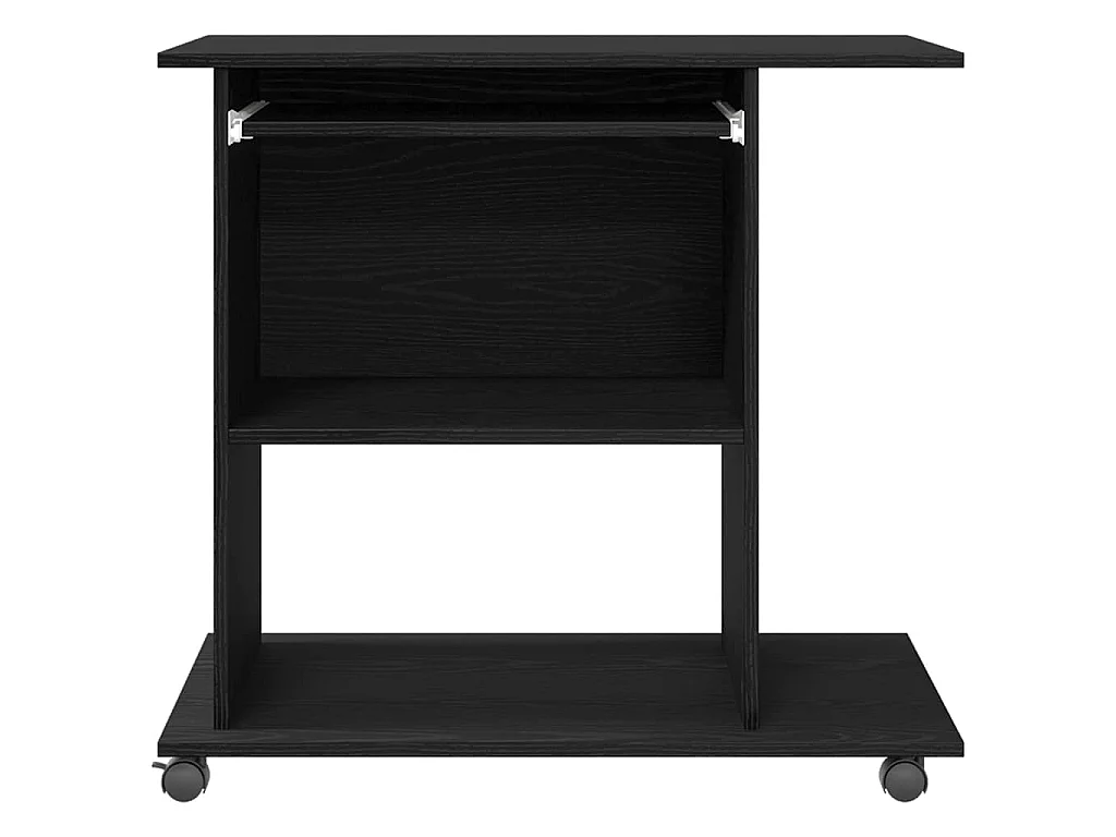 Bureau d'ordinateur en chêne noir 80x50x75 cm bois d'ingénierie