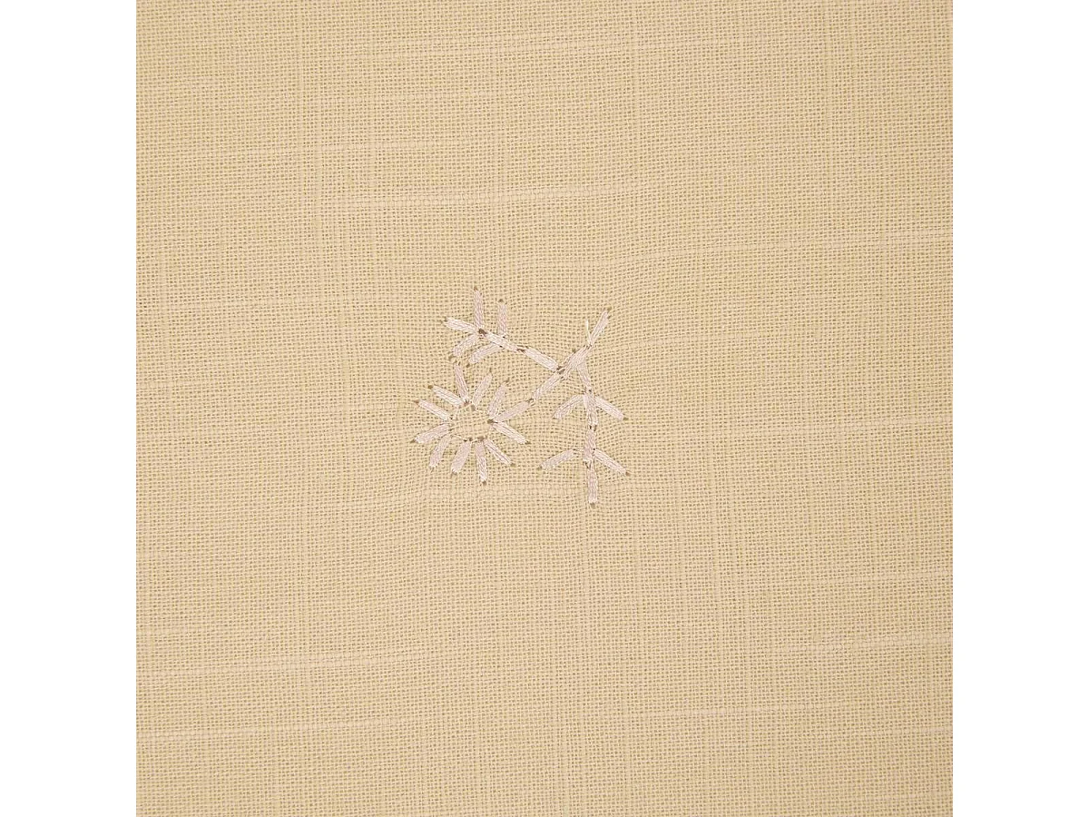 Nappe Brodé en Coton "Joy" 150x250cm Beige