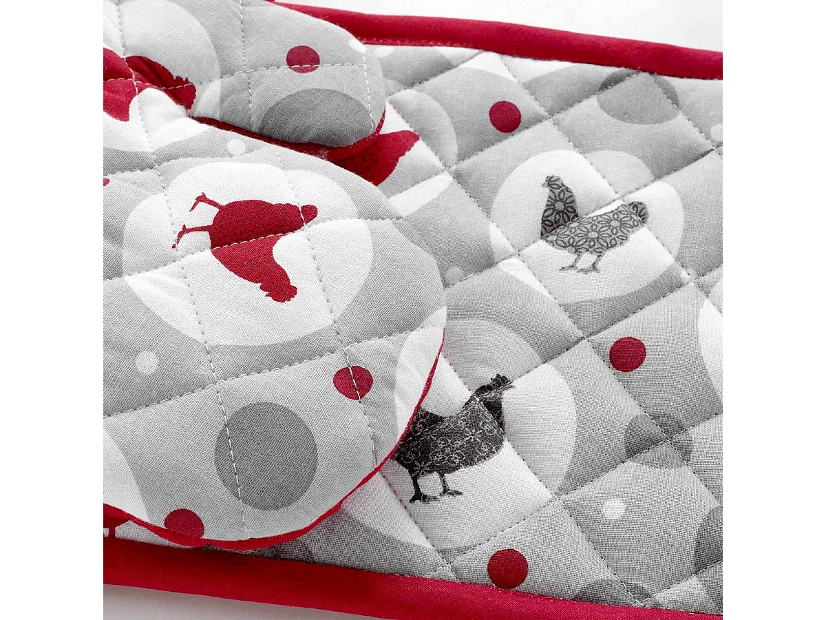 Gant & Manique Imprimé "Suzette" 28cm Rouge