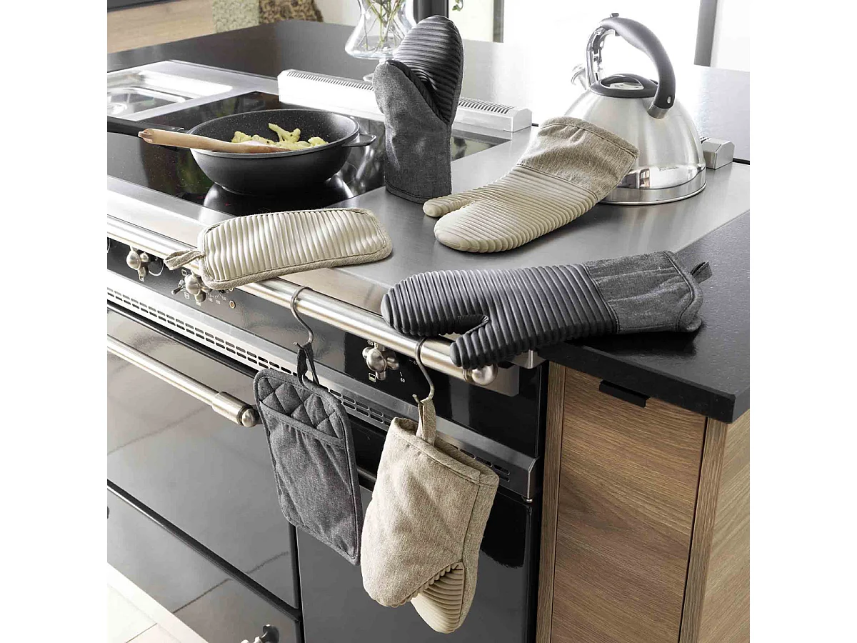 Manique de Cuisine Avec Poche "Adam" 18cm Beige Lin