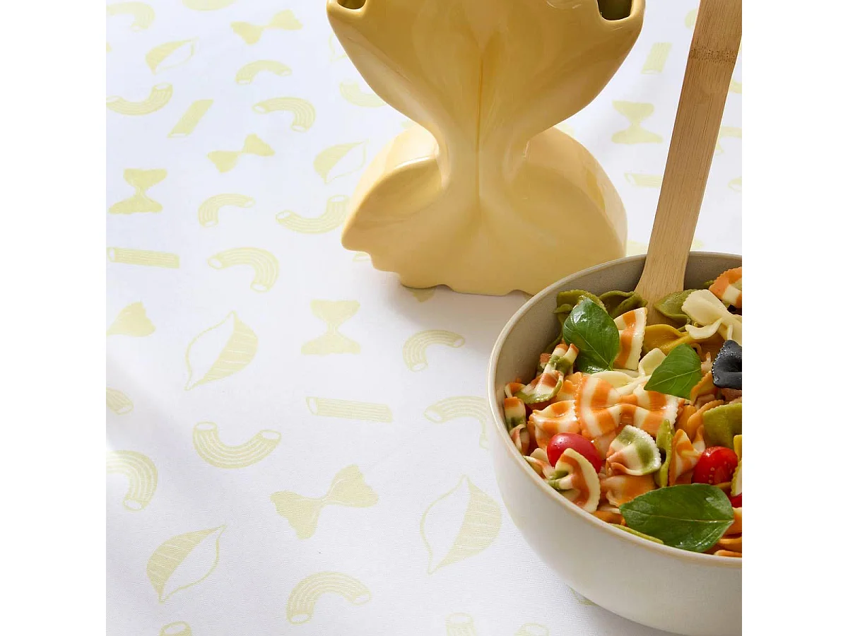 Nappe Antitache Imprimé "Della Pasta" 140x240cm Jaune